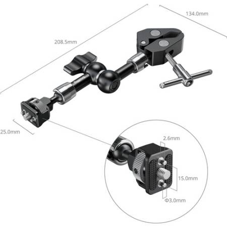 SmallRig 5310 - Magic Arm z zaciskiem szczękowym, wymiary